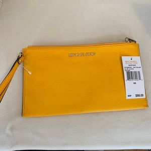 New Michael Kors yellow wristlet